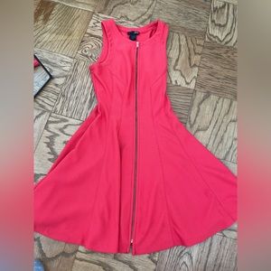 Aqua Ponte pink zip up dress Small
